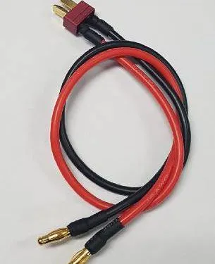 4MM TO MALE DEANS (T-PLUG) CHARGE LEADS PITLANE HOBBIES