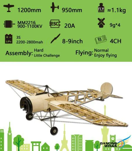 1df47b47b6 Dancing Wings, Fokker-E3 Balsa-wood KIT 1.2m wingspan Scale Airplane Model