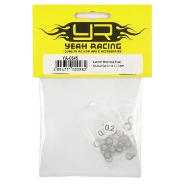 YEAH RACING 4 X 6MM STAINLESS STEEL SHIMS ASSORTED YEAH RACING