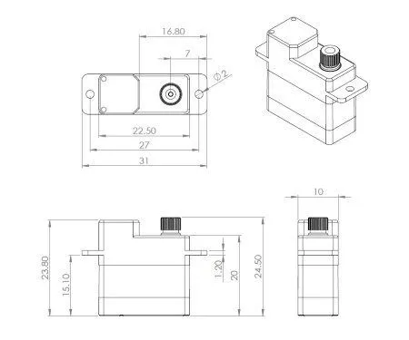 MKS HV6100 Micro 3.4kg 8.4V Coreless Metal Geared Servo MKS SERVO TECH