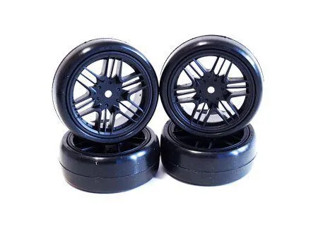 TEAM POWERS Tyres M Series 6 Black Spoked Rims TEAM POWERS