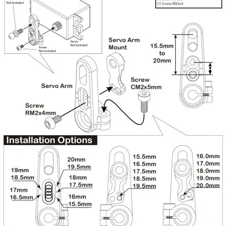 25T Aluminium 7075 Adjustable Servo Horn 15.5mm to 20mm (0.5mm step) YEAH RACING 25T Aluminium 7075 Adjustable Servo Horn 15.5mm to 20mm (0.5mm step) YEAH RACING