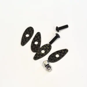Touring Car Carbon Wing Buttons (4) Inc Hardware - Image 2