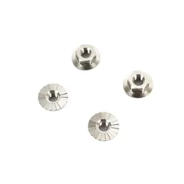 4MM SERRATED Titanium NUTS (4) PITLANE HOBBIES