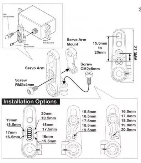 25t Aluminum 7075 Servo Arm