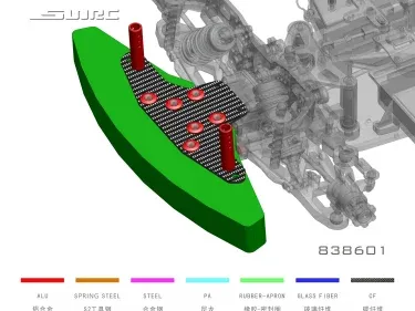 SNRC 86 FRONT BUMPER ASSEMBLY - CARBON FIBRE 838601