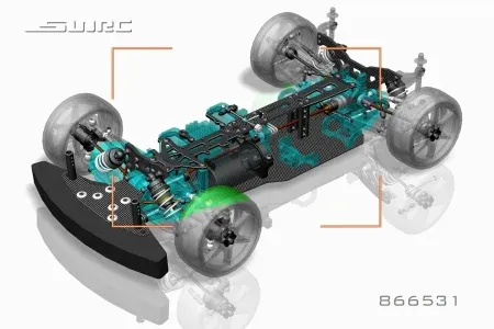 SNRC S86EGT V2 330mm WHEELBASE 3mm CARBON FIBRE BASE 866531