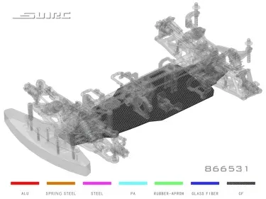 SNRC S86EGT V2 330mm WHEELBASE 3mm CARBON FIBRE BASE 866531
