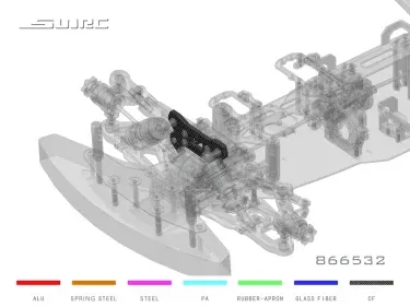 SNRC S86EGT V2 FRONT SHOCK TOWER 4mm CARBON FIBRE 866532