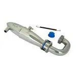 REAR INLINE PIPE & MANIFOLD POLISHED 1/8TH OFF ROAD HOBAO