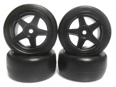 TEAM POWERS 1/10 MINI PRE-GLUED RUBBER TIRE SET (4) 32 SHORE
