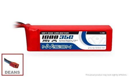 NVISION 7.4V 1800MAH SC 35C LIPO BATTERY WITH DEAN CONNECTOR NVISION