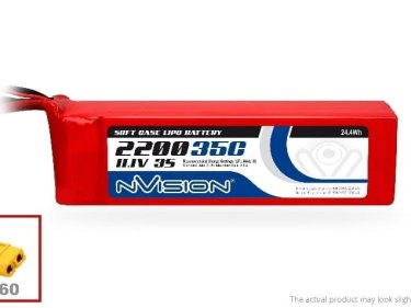 NVISION LiPo 2200mah 3S 11.1V 35C XT60 PLUG