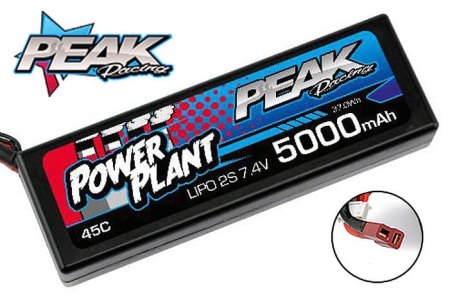PEK00545 LiPo 5000mah 7.4V 45C DEANS PEAK RACING PEAK RACING