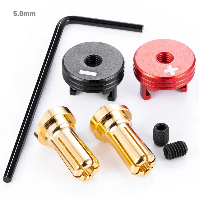 1Pair 5 0mm Brass Bullet Banana Plug RC Car Battery Connector with