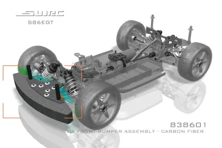 SNRC 86 FRONT BUMPER ASSEMBLY - CARBON FIBRE SNRC 838601
