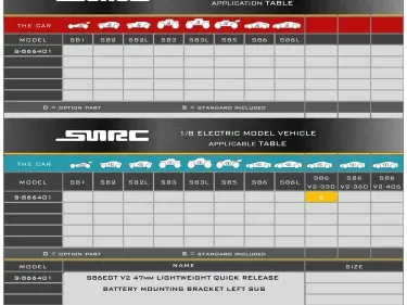 SNRC S86EGT V2 47mm LIGHTWEIGHT QUICK RELEASE BATTERY MOUNTING SNRC 866401