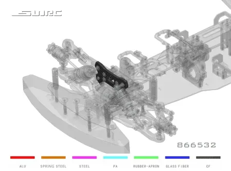 SNRC S86EGT V2 FRONT SHOCK TOWER 4mm CARBON FIBRE SNRC 866532