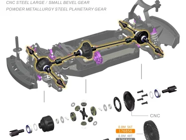 DK7 SHAFT‑DRIVEN ELECTRIC 4WD RALLY CAR CHASSIS - Image 11